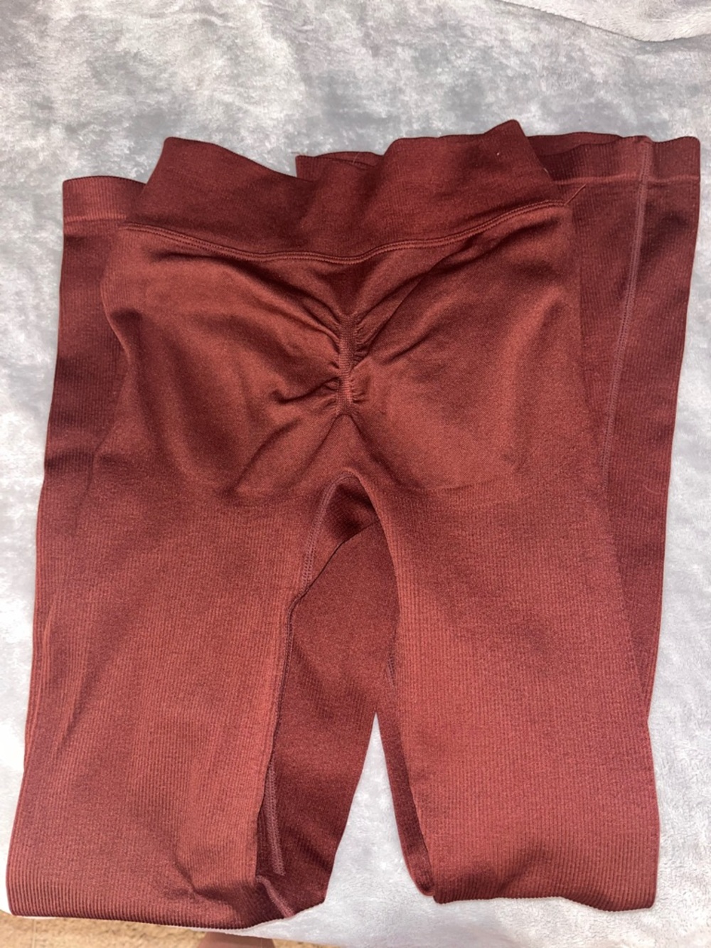 Ribbed Rust Brown Leggings